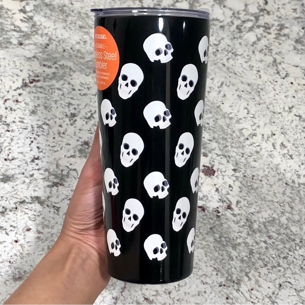 OCS Designs Halloween Skulls Reusable Stainless Steel Tumbler